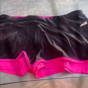 Women's Black and Pink Athletic Shorts